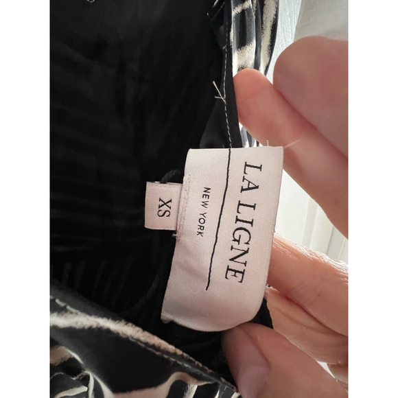 LA LIGNE STRIPED SILK MIDI DRESS WOMENS SIZE XS EVA DRESS ( NWT FLAWED) - Picture 6 of 9